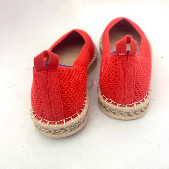 Rothy's The Espadrille Flats Red Hot Size 9 Jute Midsole NWOB No Ankle Laces - Picture 4 of 9